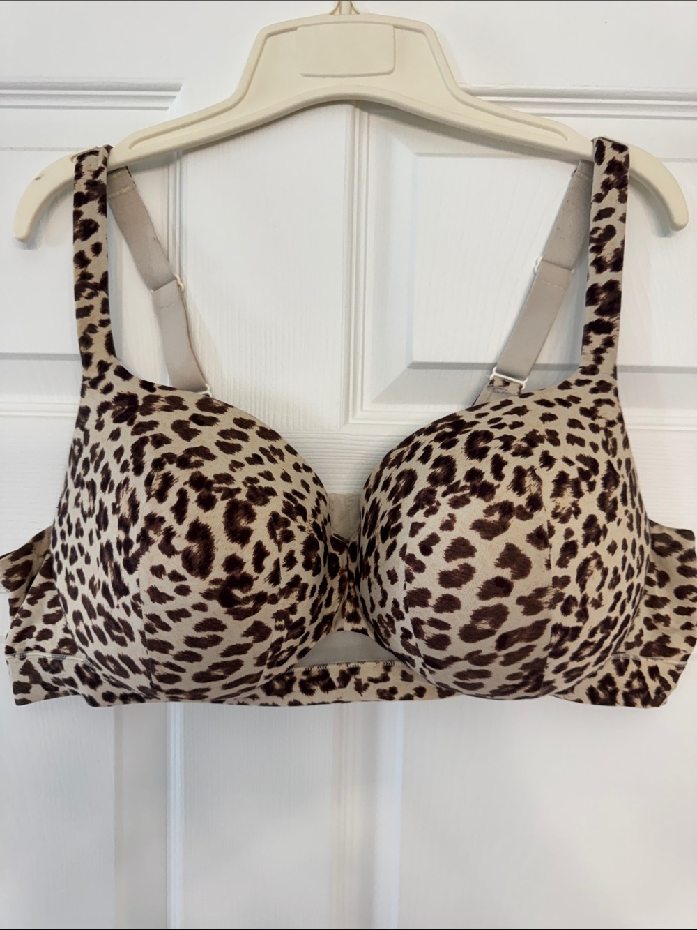 Cacique Leopard Print Full-Coverage Bra in Beige and Brown